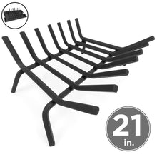 Load image into Gallery viewer, 2-in-1 Steel Fireplace Grate Log Burning Rack w/ Ash Tray
