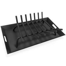 Load image into Gallery viewer, 2-in-1 Steel Fireplace Grate Log Burning Rack w/ Ash Tray
