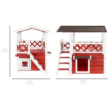 Load image into Gallery viewer, 2 Story Fir Wood All-Weather Pet House for Indoor, Outdoor
