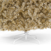 Load image into Gallery viewer, Champagne Gold Artificial Tinsel Christmas Tree w/ Foldable Stand
