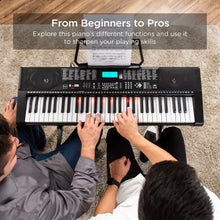 Load image into Gallery viewer, 61-Key Beginners Electronic Keyboard Piano Set w/ Lighted Keys, Headphones
