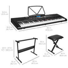 Load image into Gallery viewer, 61-Key Beginners Electronic Keyboard Piano Set w/ Lighted Keys, Headphones
