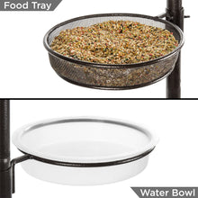 Load image into Gallery viewer, Bird Feeding Station, 6-Hook Steel Multi-Feeder Stand w/ 4 Bird Feeders, 89in
