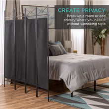 Load image into Gallery viewer, 4-Panel Folding Privacy Screen Room Divider Decoration Accent, 6ft
