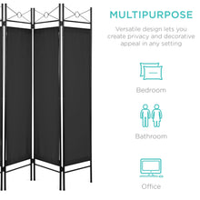 Load image into Gallery viewer, 4-Panel Folding Privacy Screen Room Divider Decoration Accent, 6ft
