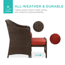 Load image into Gallery viewer, 5-Piece Outdoor Wicker Bistro Set w/ Side Storage Table, No Assembly
