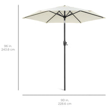 Load image into Gallery viewer, 7.5ft Outdoor Market Patio Umbrella w/ Push Button Tilt, Crank Lift
