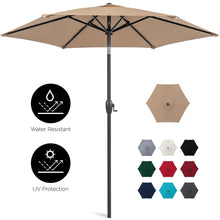 Load image into Gallery viewer, 7.5ft Outdoor Market Patio Umbrella w/ Push Button Tilt, Crank Lift
