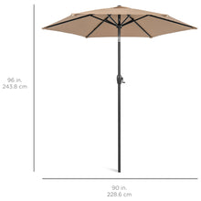 Load image into Gallery viewer, 7.5ft Outdoor Market Patio Umbrella w/ Push Button Tilt, Crank Lift
