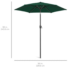 Load image into Gallery viewer, 7.5ft Outdoor Market Patio Umbrella w/ Push Button Tilt, Crank Lift
