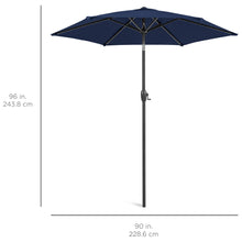 Load image into Gallery viewer, 7.5ft Outdoor Market Patio Umbrella w/ Push Button Tilt, Crank Lift
