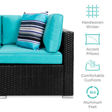 Load image into Gallery viewer, 7-Piece Modular Wicker Sectional Conversation Set w/ 2 Pillows, Cover
