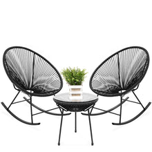 Load image into Gallery viewer, 3-Piece Patio Woven Rope Acapulco Rocking Chair Bistro Set
