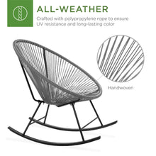 Load image into Gallery viewer, 3-Piece Patio Woven Rope Acapulco Rocking Chair Bistro Set
