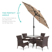 Load image into Gallery viewer, 7.5ft Outdoor Solar Patio Umbrella w/ Push Button Tilt, Crank Lift
