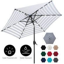 Load image into Gallery viewer, 7.5ft Outdoor Solar Patio Umbrella w/ Push Button Tilt, Crank Lift
