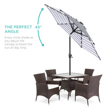 Load image into Gallery viewer, 7.5ft Outdoor Solar Patio Umbrella w/ Push Button Tilt, Crank Lift
