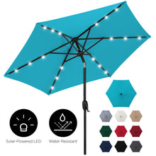 Load image into Gallery viewer, 7.5ft Outdoor Solar Patio Umbrella w/ Push Button Tilt, Crank Lift
