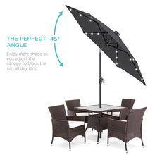 Load image into Gallery viewer, 7.5ft Outdoor Solar Patio Umbrella w/ Push Button Tilt, Crank Lift
