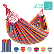 Load image into Gallery viewer, 2-Person Brazilian-Style Double Hammock w/ Portable Carrying Bag
