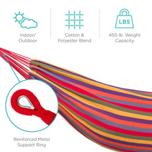 Load image into Gallery viewer, 2-Person Brazilian-Style Double Hammock w/ Portable Carrying Bag
