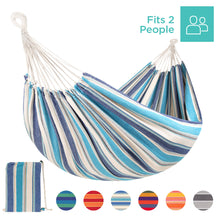 Load image into Gallery viewer, 2-Person Brazilian-Style Double Hammock w/ Portable Carrying Bag
