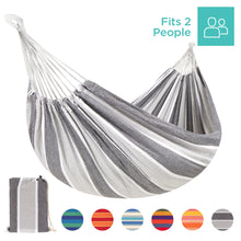 Load image into Gallery viewer, 2-Person Brazilian-Style Double Hammock w/ Portable Carrying Bag
