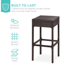 Load image into Gallery viewer, 5-Piece Wicker Bar Set w/ 4 Stools, Built-In Bottle Opener, Hidden Storage
