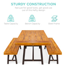 Load image into Gallery viewer, 3-Piece Indoor Outdoor Acacia Wood Dining Table
